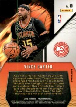 2019-20 Panini Prizm - Fearless Silver #10 Vince Carter Back