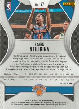 2019-20 Panini Prizm - Prizms Hyper #177 Frank Ntilikina Back