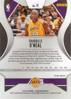 2019-20 Panini Prizm - Prizms Premium Green Shimmer #11 Shaquille O'Neal Back