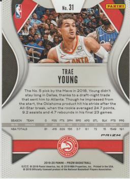 2019-20 Panini Prizm - Prizms Red White and Blue #31 Trae Young Back