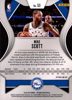 2019-20 Panini Prizm - Prizms Red White and Blue #53 Mike Scott Back