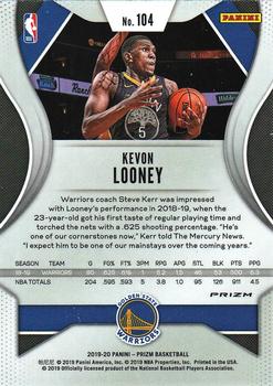 2019-20 Panini Prizm - Prizms Red White and Blue #104 Kevon Looney Back