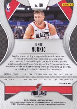 2019-20 Panini Prizm - Prizms Red White and Blue #118 Jusuf Nurkic Back