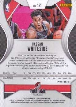 2019-20 Panini Prizm - Prizms Red White and Blue #151 Hassan Whiteside Back
