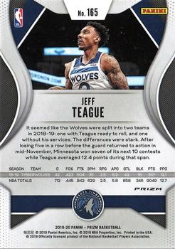 2019-20 Panini Prizm - Prizms Red White and Blue #165 Jeff Teague Back