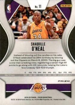 2019-20 Panini Prizm - Prizms Silver #11 Shaquille O'Neal Back