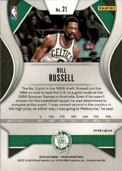 2019-20 Panini Prizm - Prizms Pink Ice #21 Bill Russell Back