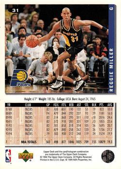 1994-95 Collector's Choice - Gold Signature #31 Reggie Miller Back