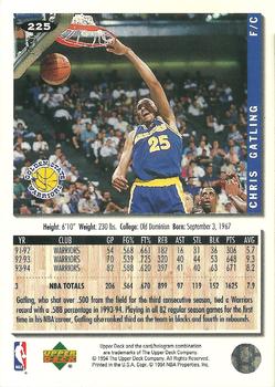 1994-95 Collector's Choice - Gold Signature #225 Chris Gatling Back