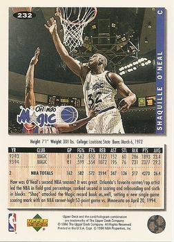 1994-95 Collector's Choice - Gold Signature #232 Shaquille O'Neal Back