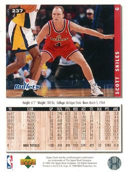 1994-95 Collector's Choice - Gold Signature #237 Scott Skiles Back