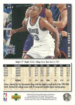 1994-95 Collector's Choice - Gold Signature #257 Brian Grant Back