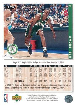 1994-95 Collector's Choice - Gold Signature #270 Dee Brown Back