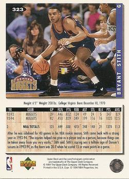 1994-95 Collector's Choice - Gold Signature #323 Bryant Stith Back