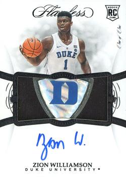 2019 Panini Flawless Collegiate - Flawless Rookie Patch Autographs Black #101 Zion Williamson Front