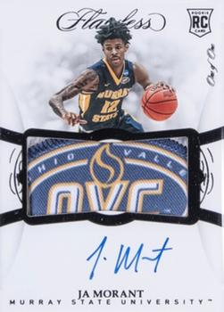 2019 Panini Flawless Collegiate - Flawless Rookie Patch Autographs Black Conference Logo #102 Ja Morant Front