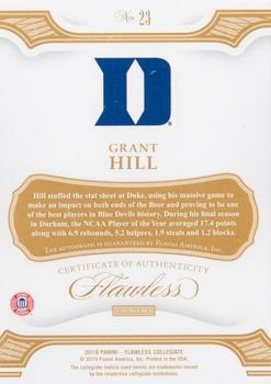2019 Panini Flawless Collegiate - Flawless Signatures Gold #23 Grant Hill Back