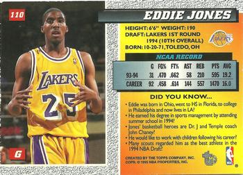 1994-95 Topps Embossed #110 Eddie Jones Back