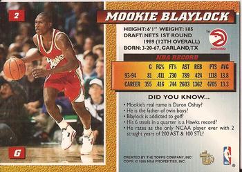 1994-95 Topps Embossed #2 Mookie Blaylock Back