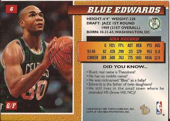 1994-95 Topps Embossed #6 Blue Edwards Back