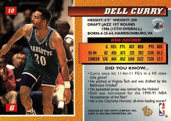 1994-95 Topps Embossed #10 Dell Curry Back