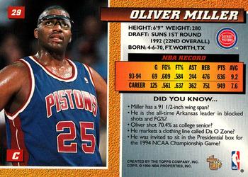1994-95 Topps Embossed #29 Oliver Miller Back