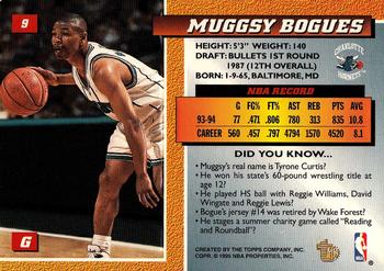 1994-95 Topps Embossed #9 Muggsy Bogues Back