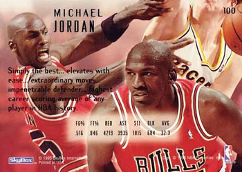 1994-95 SkyBox E-Motion #100 Michael Jordan Back