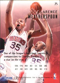 1994-95 SkyBox E-Motion #75 Clarence Weatherspoon Back