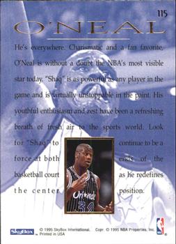 1994-95 SkyBox E-Motion #115 Shaquille O'Neal Back
