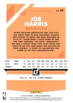 2019-20 Donruss - Holo Green and Yellow Laser #20 Joe Harris Back