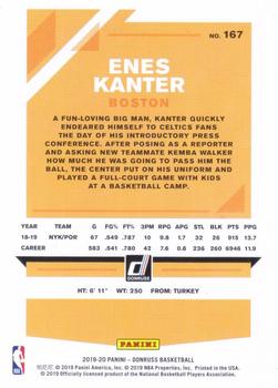 2019-20 Donruss - Holo Green and Yellow Laser #167 Enes Kanter Back