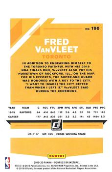 2019-20 Donruss - Holo Green and Yellow Laser #190 Fred VanVleet Back