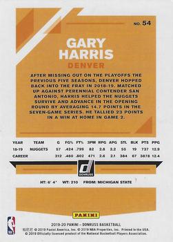 2019-20 Donruss - Holo Orange Laser #54 Gary Harris Back