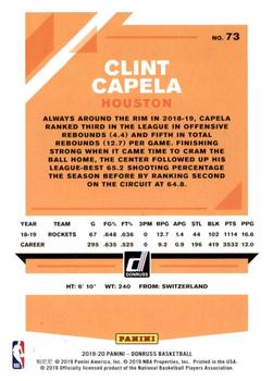 2019-20 Donruss - Holo Orange Laser #73 Clint Capela Back