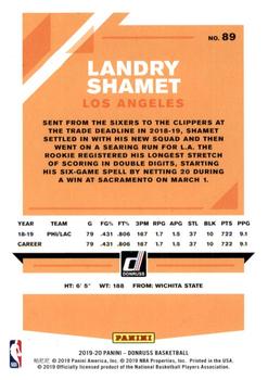 2019-20 Donruss - Holo Orange Laser #89 Landry Shamet Back