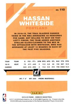 2019-20 Donruss - Holo Orange Laser #110 Hassan Whiteside Back