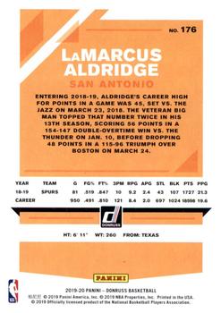 2019-20 Donruss - Holo Orange Laser #176 LaMarcus Aldridge Back