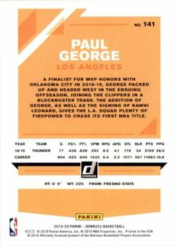 2019-20 Donruss - Press Proof Purple #141 Paul George Back
