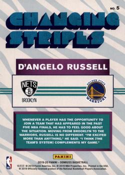2019-20 Donruss - Changing Stripes #5 D'Angelo Russell Back
