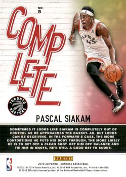 2019-20 Donruss - Complete Players #5 Pascal Siakam Back