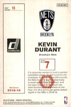 2019-20 Donruss - Craftsmen #15 Kevin Durant Back