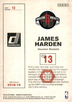2019-20 Donruss - Craftsmen Press Proof #13 James Harden Back