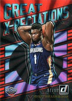 2019-20 Donruss - Great X-Pectations Holo Red Laser #7 Zion Williamson Front