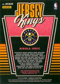 2019-20 Donruss - Jersey Kings #JK-NJK Nikola Jokic Back