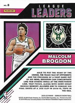 2019-20 Donruss - League Leaders #8 Malcolm Brogdon Back