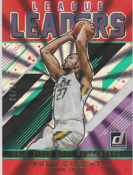 2019-20 Donruss - League Leaders Holo Red Laser #6 Rudy Gobert Front