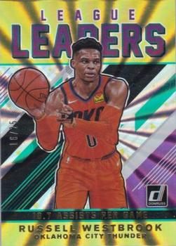 2019-20 Donruss - League Leaders Holo Yellow Laser #3 Russell Westbrook Front