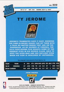 2019-20 Donruss - Rated Rookies Signatures #222 Ty Jerome Back