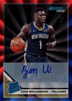 2019-20 Donruss - Rated Rookies Signatures Red and Blue Laser #201 Zion Williamson Front
